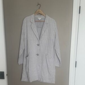 J. Jill Light Gray Striped Blazer